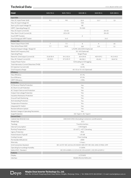 Сетевой инвертор 10кВт Deye SUN-10K-G однофазный 2МРРТ 500В, 26А, 2+2стринги, IP65 для магазина