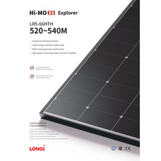 Солнечная панель 525Вт LONGI LR5-66HTH-525M HI-MO X6 Explorer Black Frame, КПД 22,1%, 2094×1134×35мм