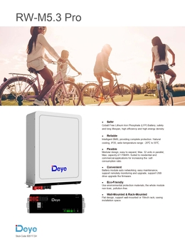 Аккумуляторная батарея 5,3кВт Deye RW-M5.3 Pro 51.2V 104AH заряд/разряд 1С настенный монтаж
