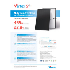 Солнечная панель 440Вт Trina Solar Vertex-S TSM-440 NEG9R.25 N-type i-TOPCon DUAL GLASS ККД 22% чорная