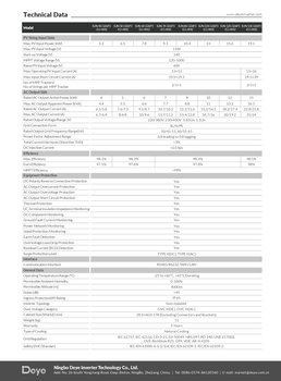 Трехфазный сетевой инвертор DEYE SUN-10K-G06 10KW с Wi-Fi, 2/1+1 MPPT, 1000В, 13А, IP65