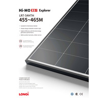 Солнечная панель 455Вт Longi LR7-54HTH-455M HI-MO X6 Max Explorer Black Frame, КПД 22,3%, 1800×1134×30мм
