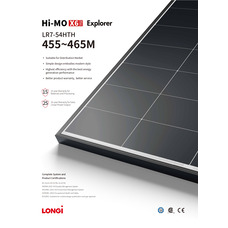 Солнечная панель 455Вт Longi LR7-54HTH-455M HI-MO X6 Max Explorer Black Frame, КПД 22,3%, 1800×1134×30мм