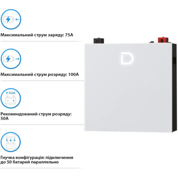 Акумулятор 5кВт Dyness DL5.0C Pro 51.2v 100ah, 5.12kwh LiFePo4(DL5.0C Pro)        