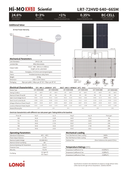 Солнечная панель 650Вт Longi Solar LR7-72HVD-650M Hi-MO X10 bificial двусторонняя